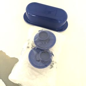 Tupperware Butter Dish + Large Salt and Pepper shakers